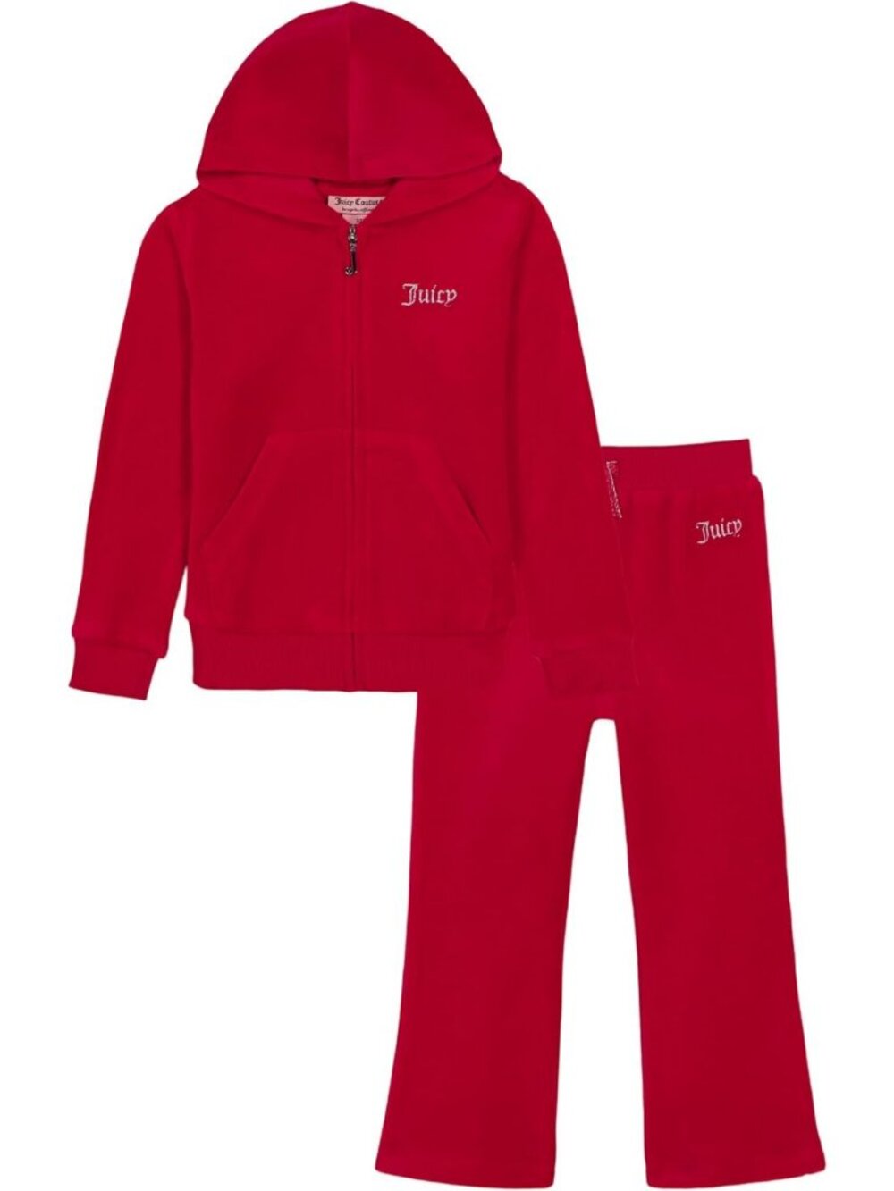 Chic 2pc Velour Jog Set with Zip Up Jacket & Cozy Pants - Stylish Athleisure